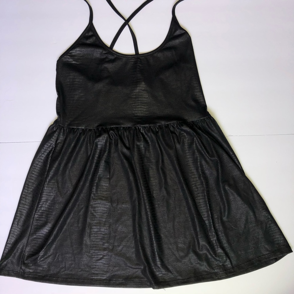UO Silence + Noise Snake Textured mini dress
